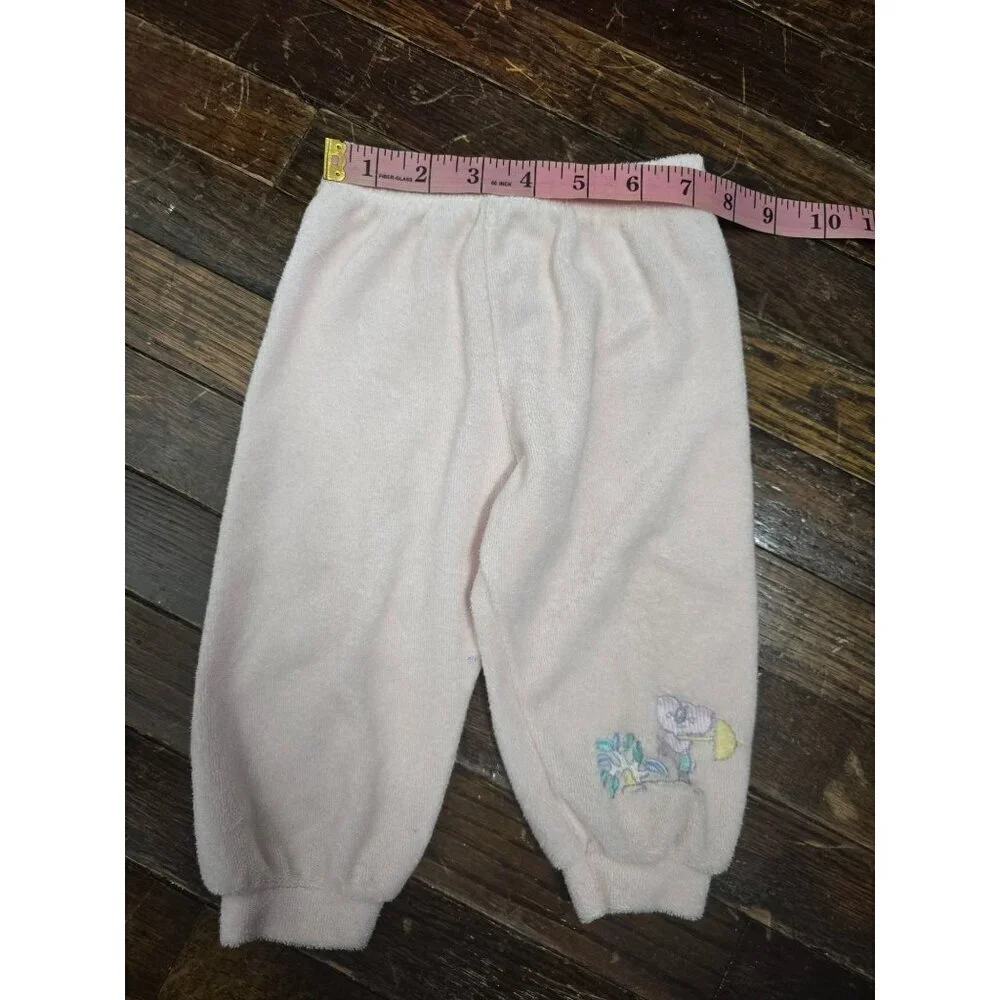 Vintage 90s Carter's Pastel Pink Terrycloth Beach Pants 9M